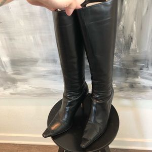 Jimmy Choo black knee high boots